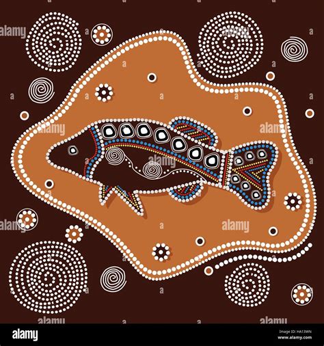 Aboriginal Dot Painting Fish