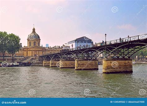 Institut De France and Pont Des Arts, Seine River in Paris Stock Photo - Image of bank, france ...