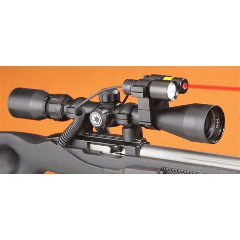 3-9x40mm Varmint Hunter Scope with Laser / Light Combo, Black - 184086, Rifle Scopes and ...