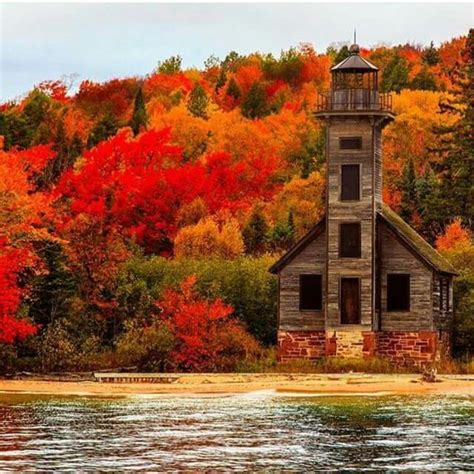 Michigan | Autumn scenery, Lighthouse, Autumn scenes