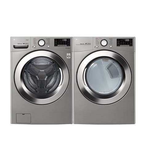 LG Electronics Smart Stackable Washer and Electric Dryer Set in Graphite Steel | The Home Depot ...