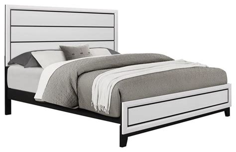 Global Furniture USA Kate White Wood Panel Headboard King Bed, King ...