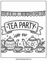 17 Tea Party Coloring Pages  For Kids sketch template