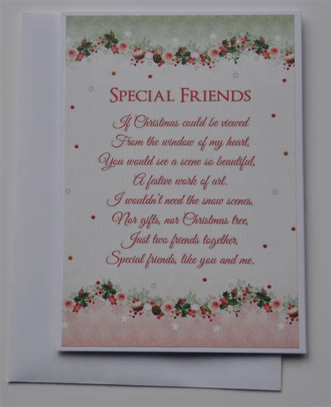 Handmade Christmas Card - Special Friends Poem