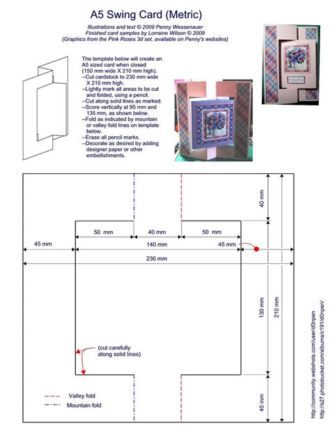 A5 Swing card | Swing card, Card tutorials, Card templates