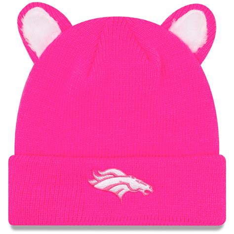 Girls Toddler New Era Pink Denver Broncos Cozy Cutie Cuffed Knit Hat