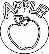 Apple Text Outline Coloring Page  Wecoloringpagecom sketch template