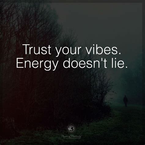 Trust your vibes. Energy doesn't lie - Quote.