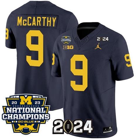 Michigan Wolverines J.J. McCarthy 2023 Vapor F.U.S.E. Limited Jersey With National Champions ...