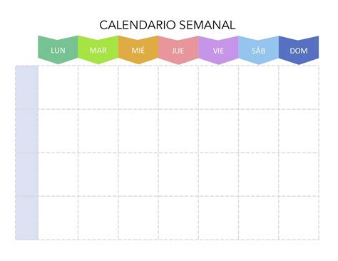 Calendario Semanal Para Imprimir