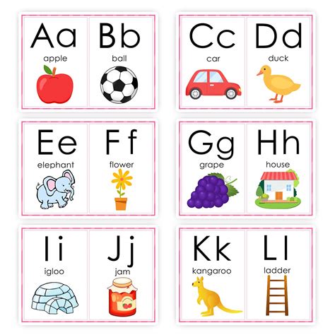 Buy Richardy 13Pcs/Set English 26 Letters Alphabet Flash Cards A4 s ...