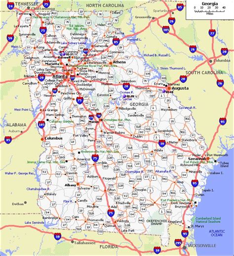 Usa Interstate Highway Map | Identify The Location A Map Of America | Georgia map, Georgia, Map