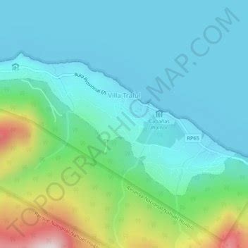 Mapa topográfico Villa Traful, altitud, relieve