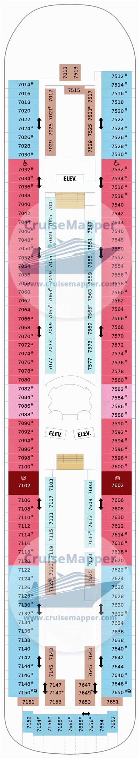 Vision Of The Seas deck 7 plan | CruiseMapper