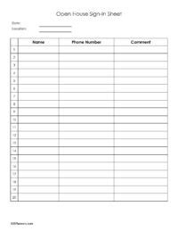 FREE Sign Up Sheet | Sign In Sheet | Instant Download