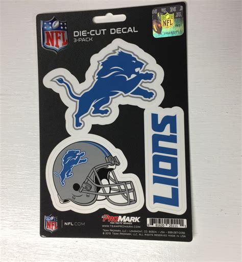 Detroit Lions Set of 3 Die Cut Decal Stickers Helmet Logo Free Shippin – Hub City Sports