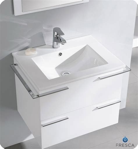 White 24" Modern Bathroom Vanity | Compact Bathroom Vanities