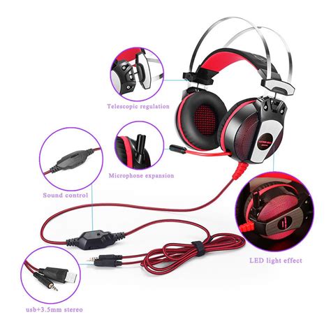 KOTION EACH GS500 Surround Gaming Headset With Microphone For PC / PS4 / Xbox one - RED ...