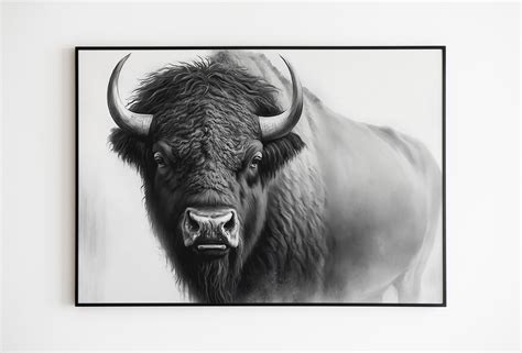 American Bison Head Drawing