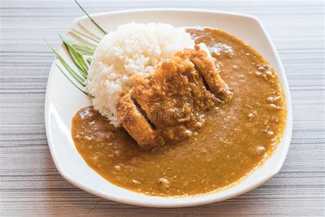 Fried pork with curry rice stock photo. Image of gourmet - 97341516