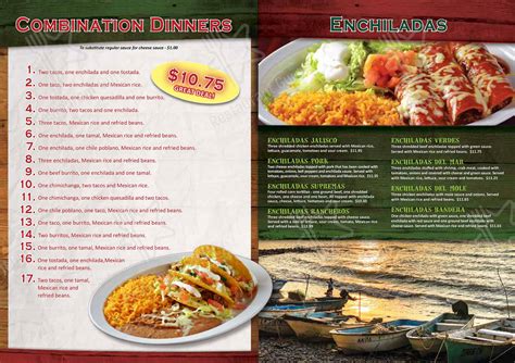 Menu at Rancheros Mexican Grill restaurant, West Branch