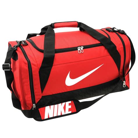 Nike Brasilia 6 Medium Grip Duffle Bag Red Gym Sports Bag Genuine | eBay