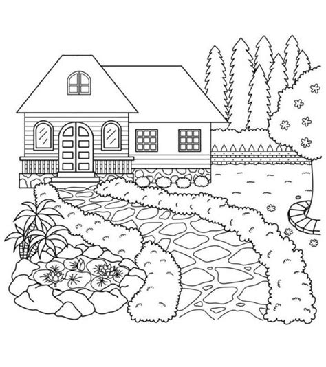 Farmhouse for kids coloring page - Coloring Us