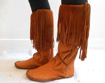 Short Moccasins With Fringe Traditional by FaeMoonWolfDesigns