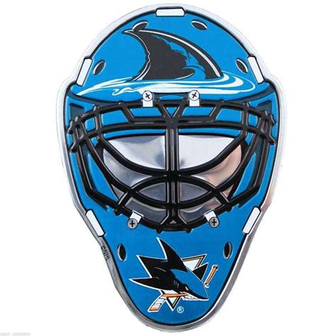 San Jose Sharks Goalie Mask Colored Aluminum Car Auto Emblem ...