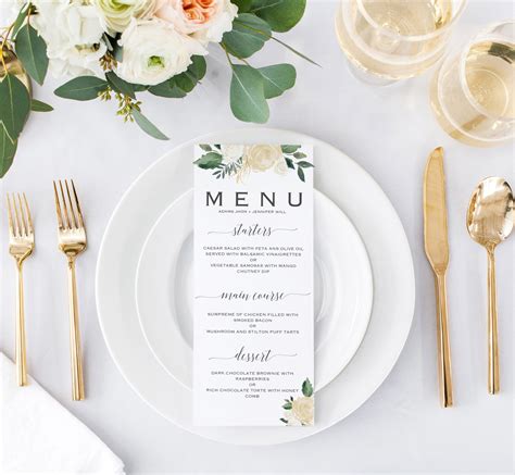 Wedding Menu Templates