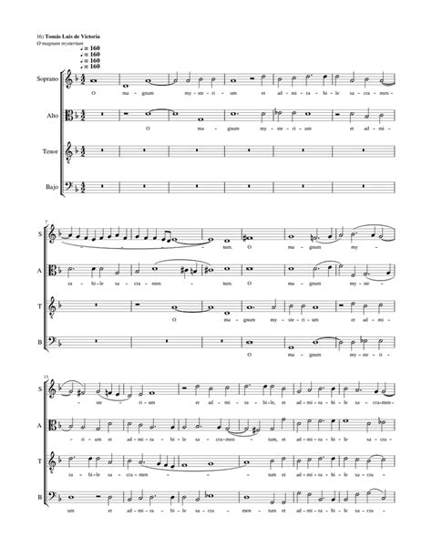 O magnum mysterium - Tomás Luis de Victoria Sheet music for Voice | Download free in PDF or MIDI ...