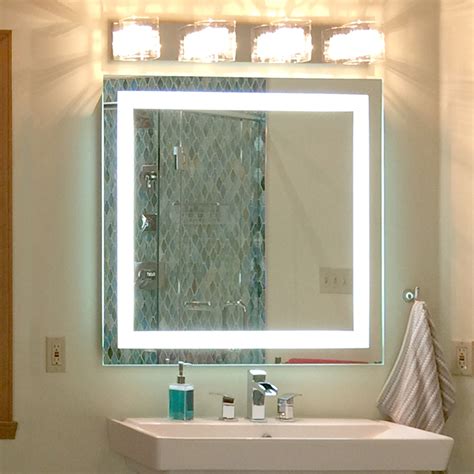 Front-Lighted LED Bathroom Vanity Mirror: 48" x 48" - Rectangular – Mirrors and Marble