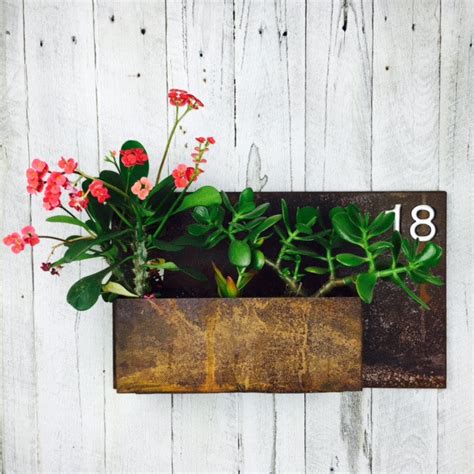 Rusty Recycled Metal Planter Box by Mulbury