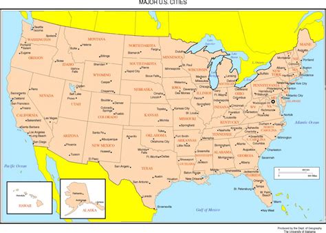 Printable Us Map With Capitals