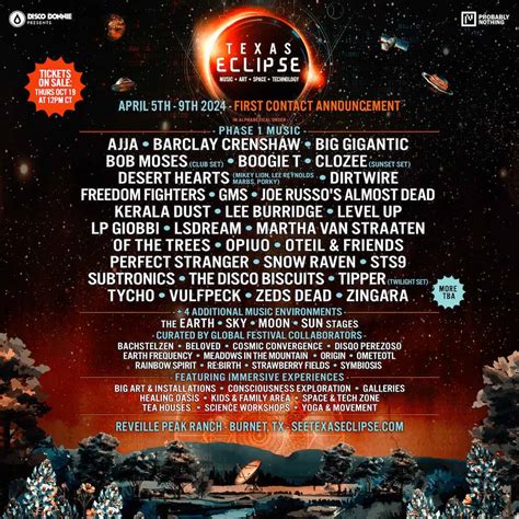 Texas Eclipse Festival Announces Initial 2024 Lineup: STS9, JRAD, Disco Biscuits, more! - Festy ...