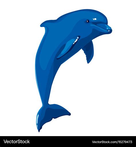 Blue dolphin jumping Royalty Free Vector Image