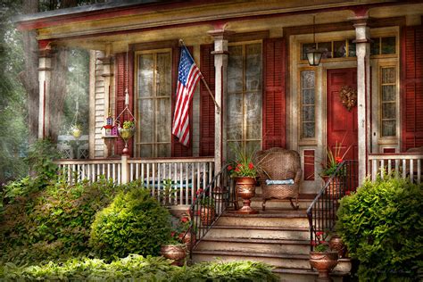 House - Porch - Belvidere NJ - A classic American home Photograph by ...