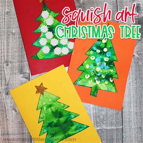 Squish Art Christmas Tree Craft - Messy Little Monster