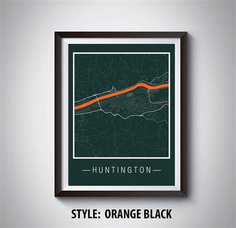 Map of Huntington WV Huntington Map Huntington Poster | Etsy