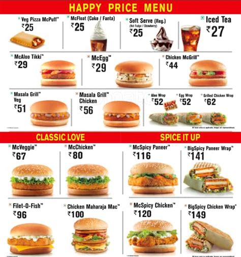 McDonald's Menu, Menu for McDonald's, Velachery, Chennai - Zomato