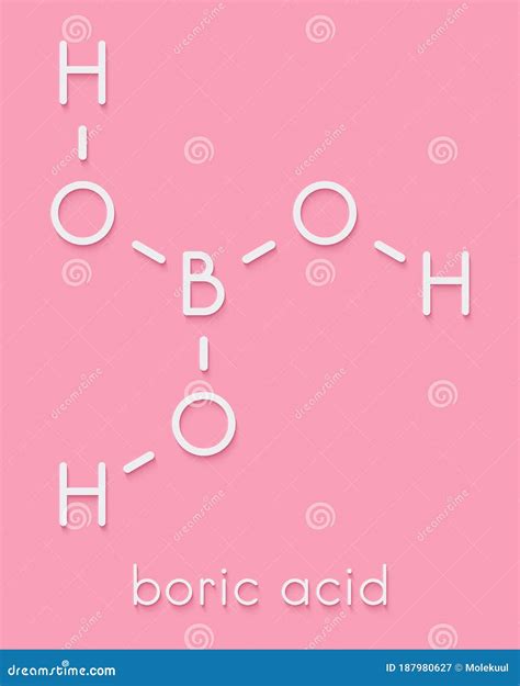 Boric Acid Molecule. Also Known As Hydrogen Borate, Boracic Acid ...