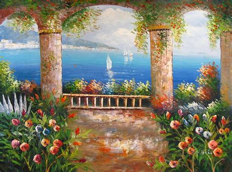 Vista Mediterranean,oil painting reproductions | Sea art painting, Painting, Painting reproductions