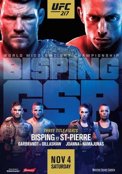 UFC 217 Michael Bisping v Georges St-Pierre Poster