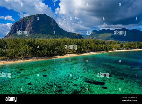 Aerial view of Le Morne Brabant, a UNESCO World Heritage Site in ...