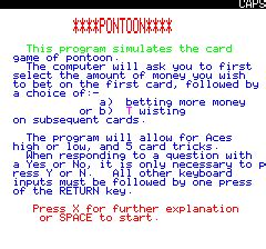 Buy Pontoon Card Game for ORIC1 | retroplace