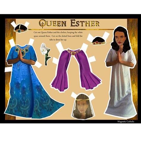 Queen Esther Bible Character Magnetic Paper Doll Dress up Set - Etsy | Esther bible, Queen ...