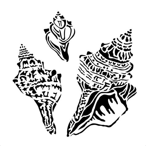 TCW the Crafters Workshop 12x12 Stencil Conch Shells - Etsy | Stencils, Conch shell, Stencil designs