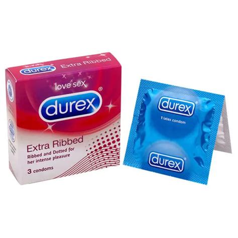 Durex Extra Ribbed Condoms 3 pcs - JioMart