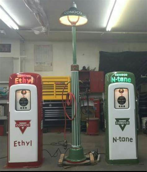 Restored Original Conoco Script Top Gas Pumps | Vintage gas pumps, Old ...