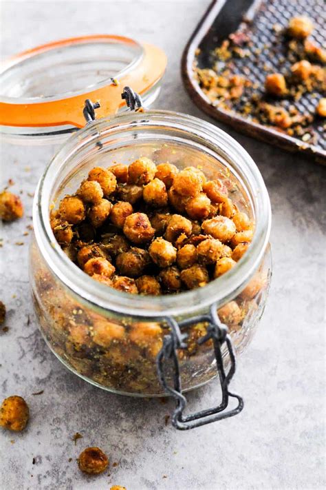 Cheesy Roasted Chickpeas | Plant Based Vegan Snack Recipe